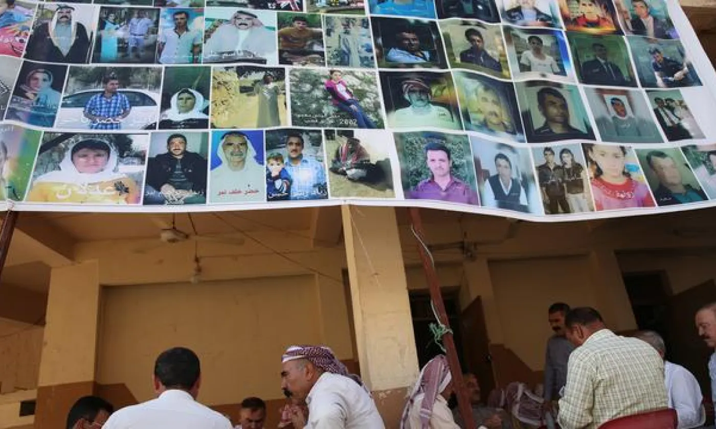 Des hommes yézidis dans un salon de thé à Bahadre, près de Dohuk, dans la région du Kurdistan, en Irak, le 3 août 2020. KEYSTONE - GAILAN HAJI