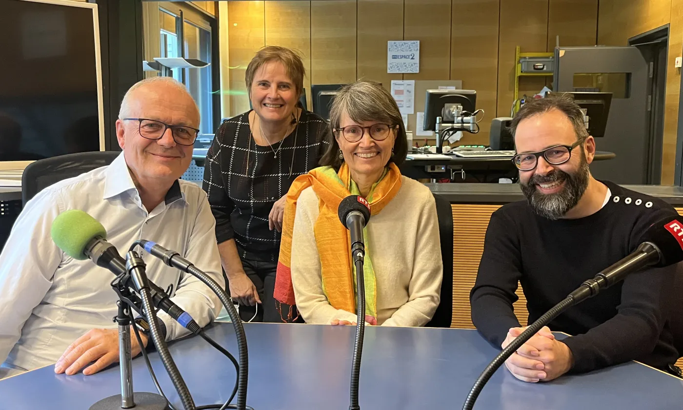 Michel Kocher, Laurence Bolomey, Laure Speziali et Philippe Gonzalez ©Gabrielle Desarzens / RTSreligion