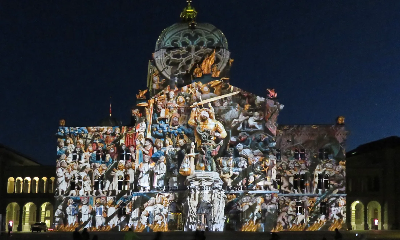 Reset, spectacle son et lumière sur le palais fédéral © Joël Burri