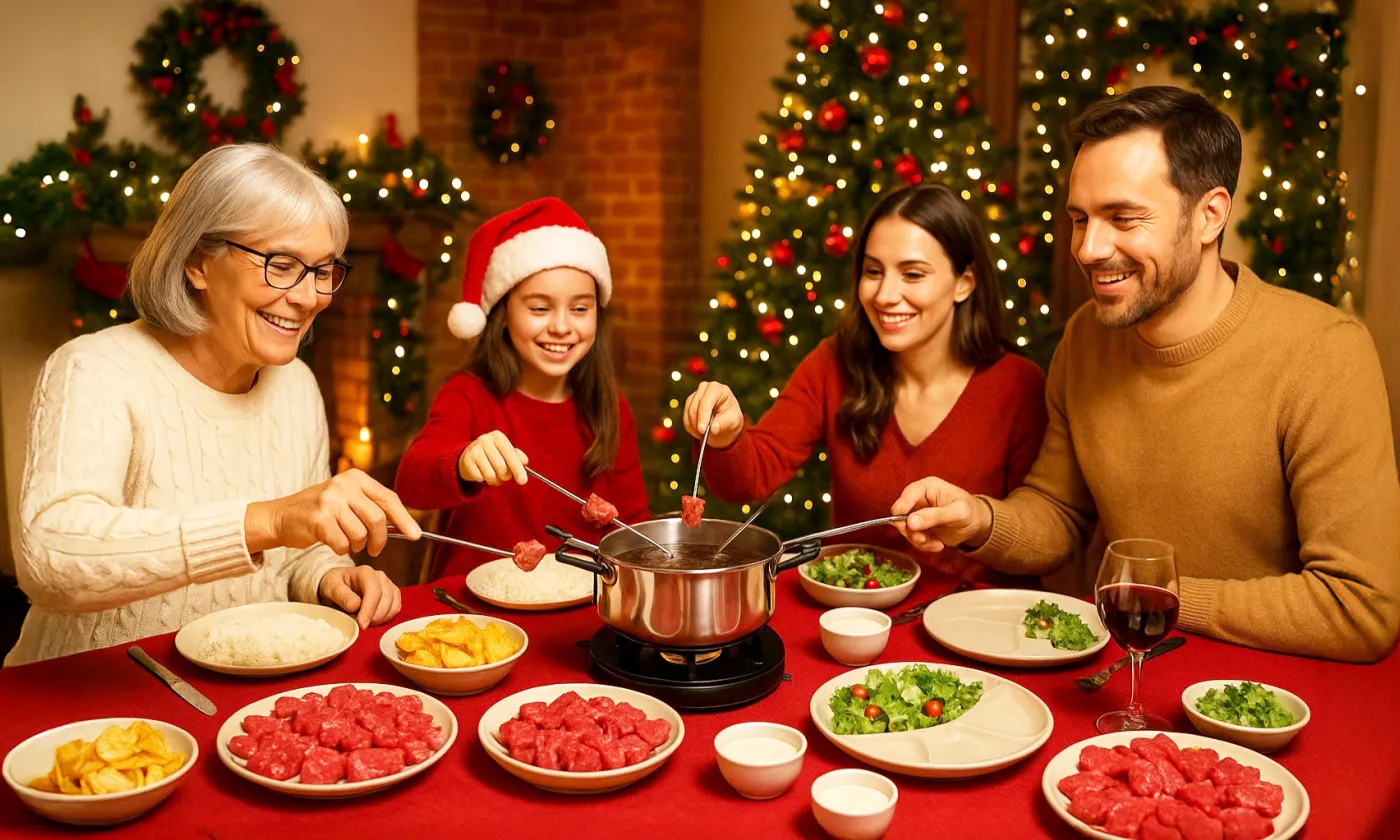 Fêter la nativité sur la colline Fondue chinoise à Crêt-Bérard